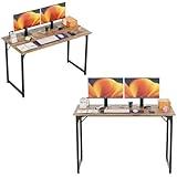 PayLessHere 32/39/47 inch Computer Desk Study Writing Table, Adjustable feet, Modern Furniture for Home Office (2, Brown, 47 inch)