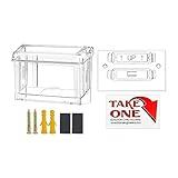 Marketing Holders Business Card with Hinged Lid Clear Plastic 3.5" x 2" Cards Comes with Take One Sticker Sales Reps Realtors Mount Sign Store Front Wall Outdoor Trucks SUVs