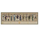 History of the United States Marine Unframed Poster | American Military Wall Art Decor | Historical Timeline Print for Veterans & Vintage Artwork Collectors | 11 3/4 x 36 inches