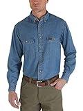 Wrangler Riggs Workwear mens Denim Work Shirt ,Antique Navy ,Medium