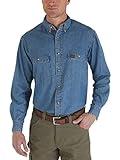 Wrangler Riggs Workwear mens Denim Work Shirt ,Antique Navy ,Large