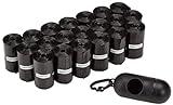 Amazon Basics Dog Poop Bags with Dispenser, 300 Count, Enhanced for Guaranteed Leakproof, Unscented, Includes Leash Clip