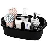Large Cleaning Supplies Caddy Portable Shower Basket Supply Organizer with Handle Plastic Bucket Tool Storage for Bathroom, Bedroom, Kitchen, College Dorm, Garden, Black