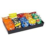 Mind Reader Snack Tray, Countertop Organizer, Snack Tray, Pantry, Breakroom, Kitchen, 24" L x 12" W x 3.25" H, Black