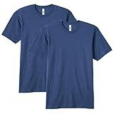 American Apparel unisex adult Tri-blend Crewneck Short Sleeve Track T-shirt, 2-pack T Shirt, Tri-indigo, Large US