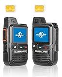 globalptt 2-Pack Global Walkie Talkies with Sim Cards - Handheld PoC Two Way Radios Unlimited Range - Rechargeable PTT Push to Talk Over Cellular Radio Long Range (G0)