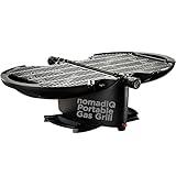 NOMADIQ Portable Propane Gas Grill | Small, Mini, Lightweight Tabletop BBQ | Perfect for Camping, Tailgating, Outdoor Cooking, RV, Boats, Travel (Grill)