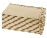 COTTON CRAFT Cloth Napkins with Fringe Border - Set of 12 Soft Pure Cotton Napkins - Reusable Lunch Brunch Dinner Spring Summer Everyday Dining Table Linen - 18 x 18 inches - Beige