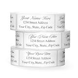 Address Labels Personalized Return Address Labels 2.6" x 1" Large Custom Name Labels Stickers Roll (70-1000) Printed Address Labels White Self-Adhesive Addresses Labels for Envelopes GeRRiT