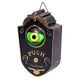 Halloween Doorbell, Animated Eyeball Haunted Doorbell Halloween Decoration with Spooky Sounds, Trick or Treat Event for Halloween Party House Decor, Black