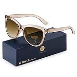 EASY READ Bifocal Reading Sunglasses for Women，Fashion Sun Readers UV400 Protection(Magnification 2.75, Brown)