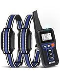 Dog Bark Collar with Remote, 2-in-1 Automatic Anti Bark Collar with Beep Vibration Static and Auto Bark Mode, IPX7 Waterproof & 3300Ft Dog Training Collar for 7-120lbs Small Medium Large Dogs (2 Pack)