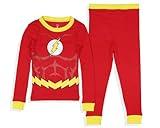 DC Comics Toddler Boys' Superhero Costume Tight Fit Multiple Styles Sleep Pajama Set Long Sleeves Pants (The Flash, 4T)
