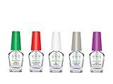 SNS Dip Powder Bases and Sealers Set, 5-Pack - Long-Lasting & Fast-Drying Nail Adhesives & More for Quality Manicures - Featuring Low-Odor Formulas to Be Used with Dipping Powders, 0.5 Fl Oz Each