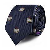 AUSCUFFLINKS TV Lover Movie Netflix Television TV Shows Skinny Neckties | Present for Work Colleague | Tele Lover for Guys (TV)