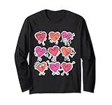 Paper Hearts Valentines Day Candy Party V-Day Gifts for 2023 Long Sleeve T-Shirt