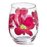 tag 18oz. Springtime Stemless Wine Drinkware Pink Dishwasher Safe Beverage Glassware Dinner Party Wedding Resturant Pink