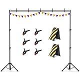 Backdrop Stand 10x7.5ft, Height Adjustable and Width Adjustable Backdrop Stand, Backdrop Stand for Balloon Arch, Photo, Parties