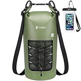 F-color Waterproof Dry Bag Backpack - 5L/10L/20L/30L/40L Lightweight Roll Top Waterproof Pouch Dry Bag with Waterproof Phone Case for Kayaking, Beach, Boating, Paddleboarding, Camping, Fishing