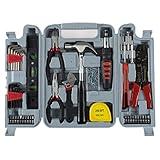 130-Piece Tool Set - Tool Kit with Hammer, Wrenches, Screwdriver, Pliers, and More - Hand Tools for Home Improvement Projects by Stalwart (Gray)