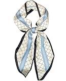 Clysoru Silk Neck Scarf Printed Scarves Head Women'S Fashion Oblique Angle Satin Scarfs For Bag Hair 59” X 5.9”