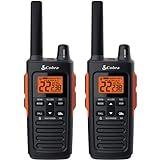 Cobra RX680 Waterproof Walkie Talkies - Rechargeable, 60 Preset Channels, Long Range 38-Mile Two-Way Radio Set (2-Pack),Black and Orange