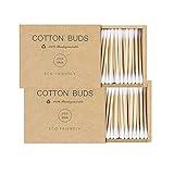 Kiemeu Bamboo Qtips Cotton Swabs With Wooden Sticks Q Tips For Ears Swabs 400 Count Bamboo Cotton Buds