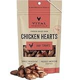 Vital Essentials Chicken Hearts Dog Treats, 1.9 oz | Freeze-Dried Raw | Single Ingredient | Premium Quality High Protein Training Treats | Grain Free, Gluten Free, Filler Free