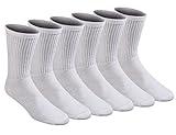 Dickies Men's All Purpose Cushion Crew Socks, Available in M-XL (6, 12, White (6 Pairs), Large