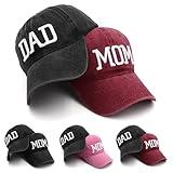 HomeSlik Mom and Dad Hats - Embroidered Baseball Caps for Men Women - Adjustable New Parents Gifts for Couples