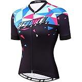 Souke Sports Women's Cycling Jersey Biking Shirts Short Sleeve Shirt Biking Clothing Blue