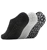 Bevigorio Slipper Socks for Women with Grippers Non Slip Socks Womens Fuzzy Socks with Grips Hospital Grippy Socks Grip Socks 3pair blackgreymix