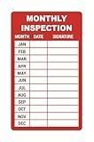 Monthly Inspection Sticker,3x5inch 50pcs Safety Monthly Inspection Record Sticker