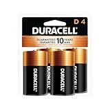 Duracell Coppertop D Batteries, 4 Count Pack, D Battery with Long-lasting Power, All-Purpose Alkaline D Battery for Household and Office Devices