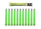 12 Industrial Grade Glow Sticks/ 6 inches Ultra Bright Light Sticks Emergency Light Sticks for Camping Accessories, Hurricane Supplies,Earthquake, Survival Kit and More - Lasts Over 12 Hours (Green)