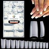 Luckyfairy 504PCS Half Cover False Nails Tips Acrylic Nail Tips Artificial False Nails Lady French Style Tip Acrylic Fake Nails For Nail Extensions Art Salon Home DIY