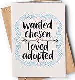 Adoption Card - Happy Adoption Day Card for Children, Daughter, Son or Baby Girl or Boy - Adoption Finalization Greeting Card Present from Adoptive Parents - Adoption Card from Bonus Parents - Wanted