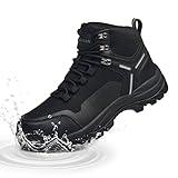 MENYBAN Waterproof Women's Hiking Boots with Wide Toe Box Lightweight Non-Slip Grip Ankle Support, Durable Comfort for Trekking, Trail Running, and Outdoor Adventures Black 39