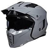 ILM Open Face Motorcycle 3/4 Half Helmet for Men and Women, Vintage Retro Helmet with Visor for Moped ATV Cruiser Scooter DOT Model Z302(Gray,Medium)