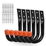 HORUSDY 6 Pack Garage Hooks, Utility Hooks, Garage Hooks Heavy Duty Wall Hooks (Black)