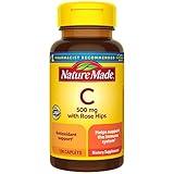 Nature Made Vitamin C 500 mg with Rose Hips, Dietary Supplement for Immune Support, 130 Caplets, 130 Day Supply