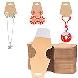 BIKCZEWIN 100PCS Keychain Display Cards for Selling Small Business Supplies Self Adhesive Jewelry Bracelet Packaging, Necklace Tags of Earring Hair Band Scrunchies