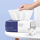 Disposable Face Towel, 100 Count Face Towels for Washing Soft Cotton Dry Wipes Facial Cloths Towelettes for Washing and Drying, Facial Tissue for Cleansing, Skincare and Makeup Remover