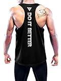 Boyzn 1 Pack Workout Tank Tops for Men, Dry Fit Y-Back Sleeveless T Shirts for Men, Athletic Workout Gym Muscle Tank Tops for Running Basketball Black-XL