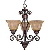 Maxim Symphony-3 Light Mini Chandelier in Mediterranean style-19 Inches Wide by 21.5 inches high -Traditional Installation