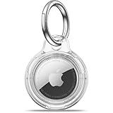 MOLOSLEEVE for Airtag Holder Case with Keychain, Shockproof GPS Cover Anti-Scratch Key Chain for Air Tags, for Airtags Accessories for GPS Item Tracker Cases for Bags, Luggages, Clear