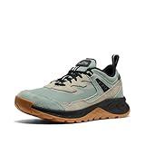 KEEN Women's Hightrail Low Height Durable Lightweight Breathable Leather Waterproof Hiking Shoes, Iceberg Green/Abbey Stone, 8