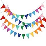 Alainzeo 48pcs Rainbow Pennant Banner, Triangle Bunting Flag Banners for Birthday Party Decoration, Baby Shower, Classroom Decor, Reusable Triangle Flags Bunting, Colorful