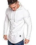 Lexiart Mens Fashion Athletic Hoodies Sport Sweatshirt Solid Color Fleece Pullover White L