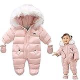 XIFAMNIY Baby Girls and Boys Snowsuit Winter suits Jumpsuit Outwear Hooded Footie Snow suits